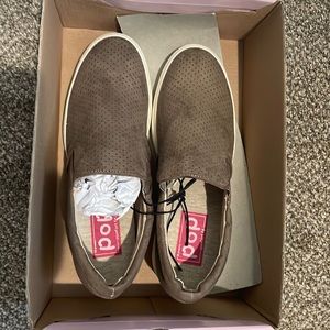 Womens Taupe casual loafers